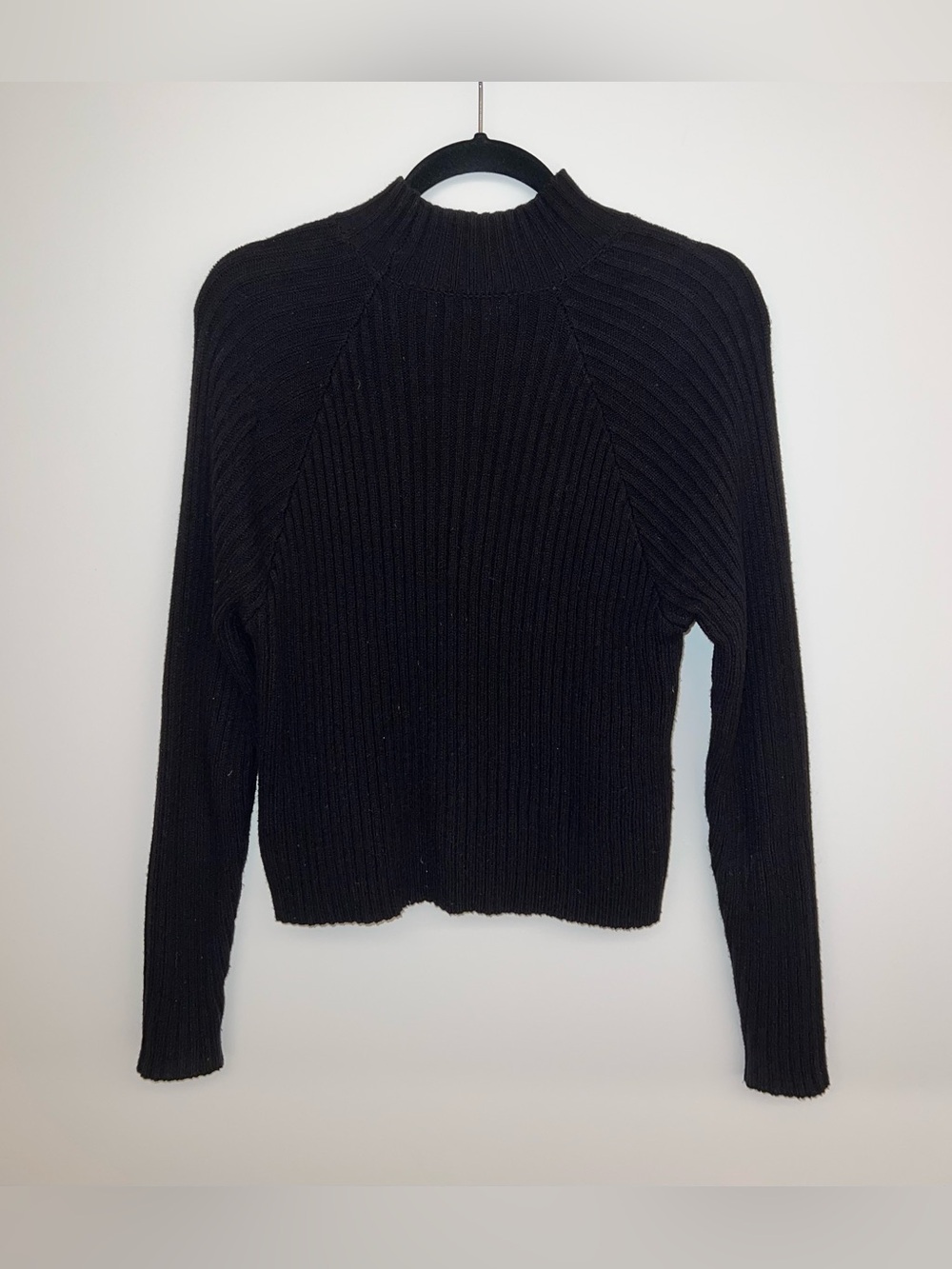 F21 Black Ribbed Turtleneck